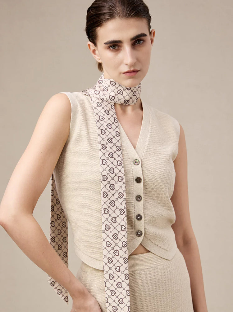 Stay Stylish and Warm with Our Wool Gold Silver Yarn Sweater Vest