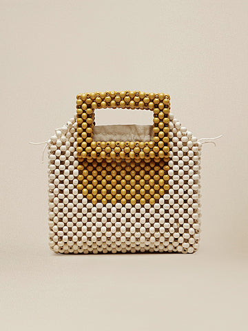 Handmade Woven Maple Wood Bead Handbag