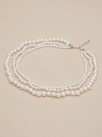 Amoretu Vintage Imitation Pearl Multi-Strand Necklace