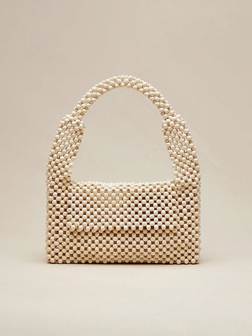 Handmade Maple Wood Bead Woven Envelope Bag