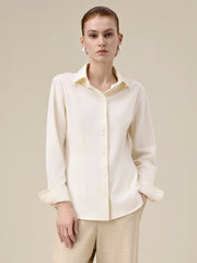 Amoretu Lyocell & Cotton Classic Long Sleeve Blouse