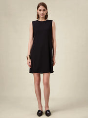 Amoretu Wool Round Neck Sleeveless Simple Dress