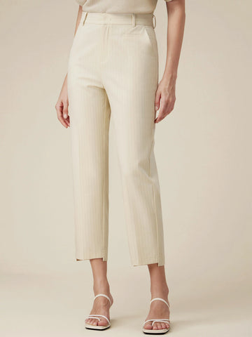 Amoretu Cotton Striped Cropped Suit Pants