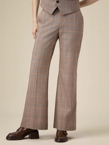 Amoretu Women's Plaid Flared Suit Pants