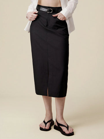 Amoretu Straight Slit Suit Half Skirt