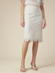 Amoretu Cotton High Waisted Lace Skirt