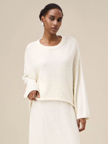 Amoretu Women's Wool Drop Shoulder Knitted Sweater