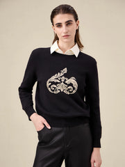 Amoretu Brand Patterned Sweater